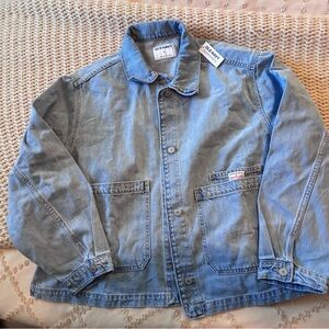 Cropped Denim Chore Jacket - Old Navy Blue Jean Jacket